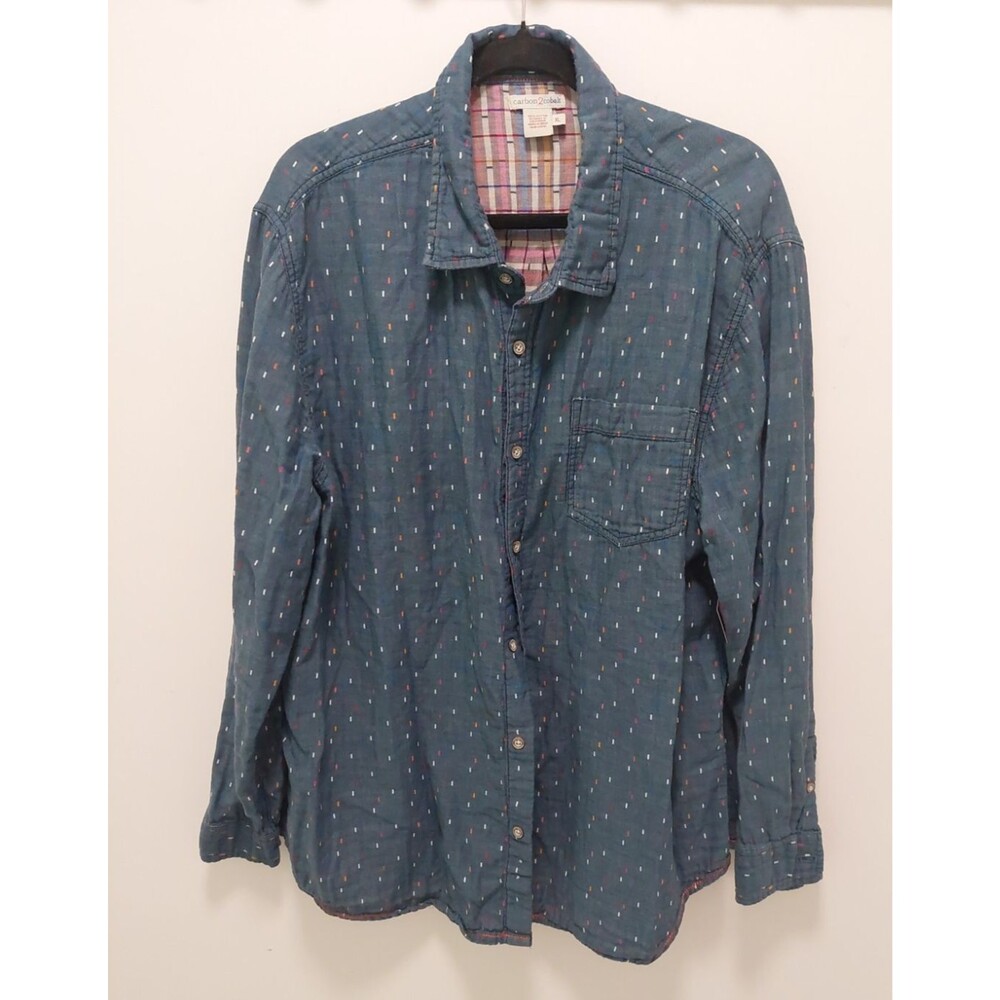 Carbon 2 cobalt Button Up Long Sleeve Denim Color Size XL